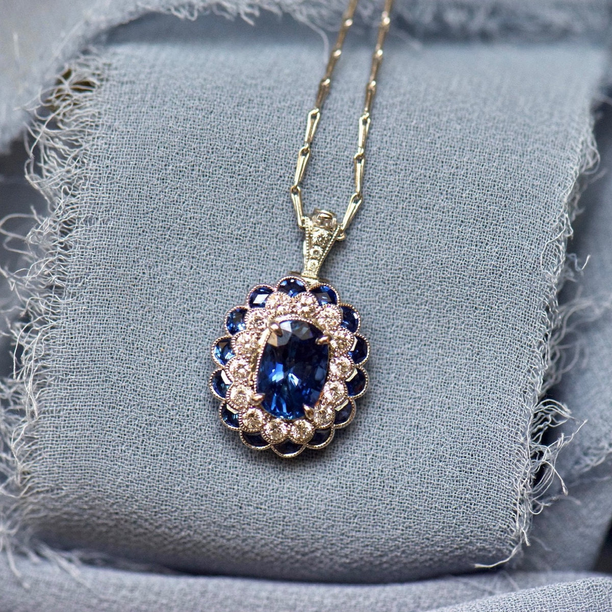 Sapphire and Diamond Ring and Necklace