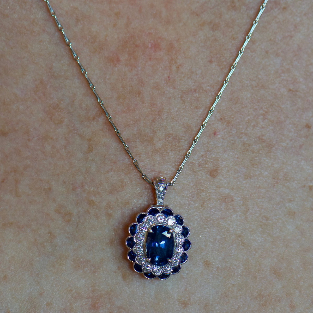 Sapphire and Diamond Ring and Necklace