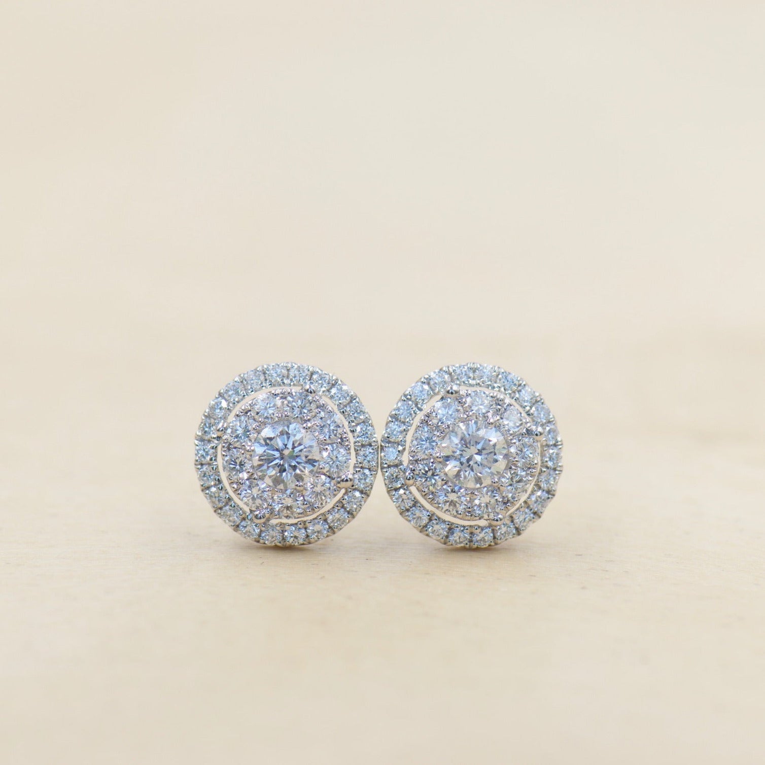 Double halo diamond Studs