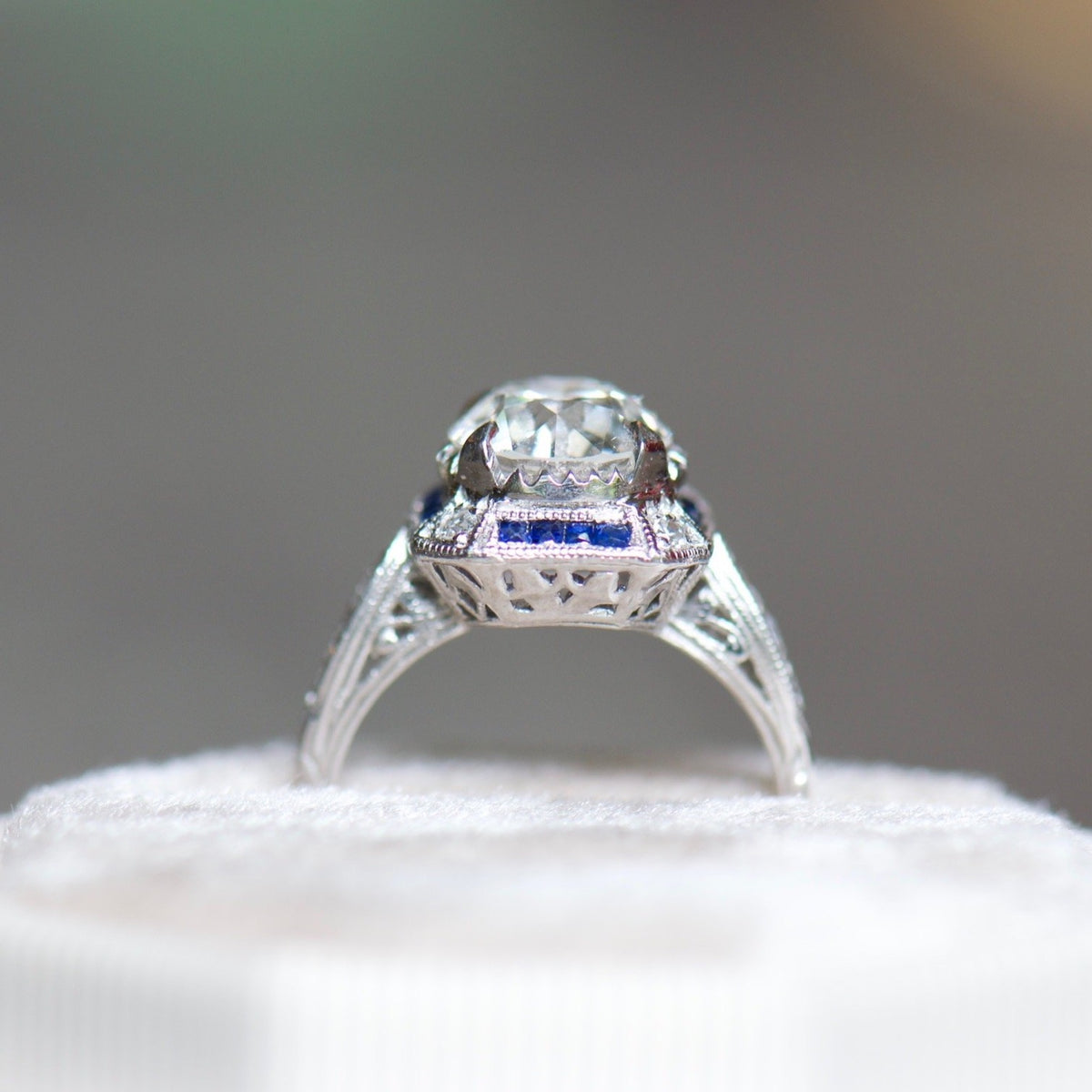 Art Deco Diamond and Sapphire Ring