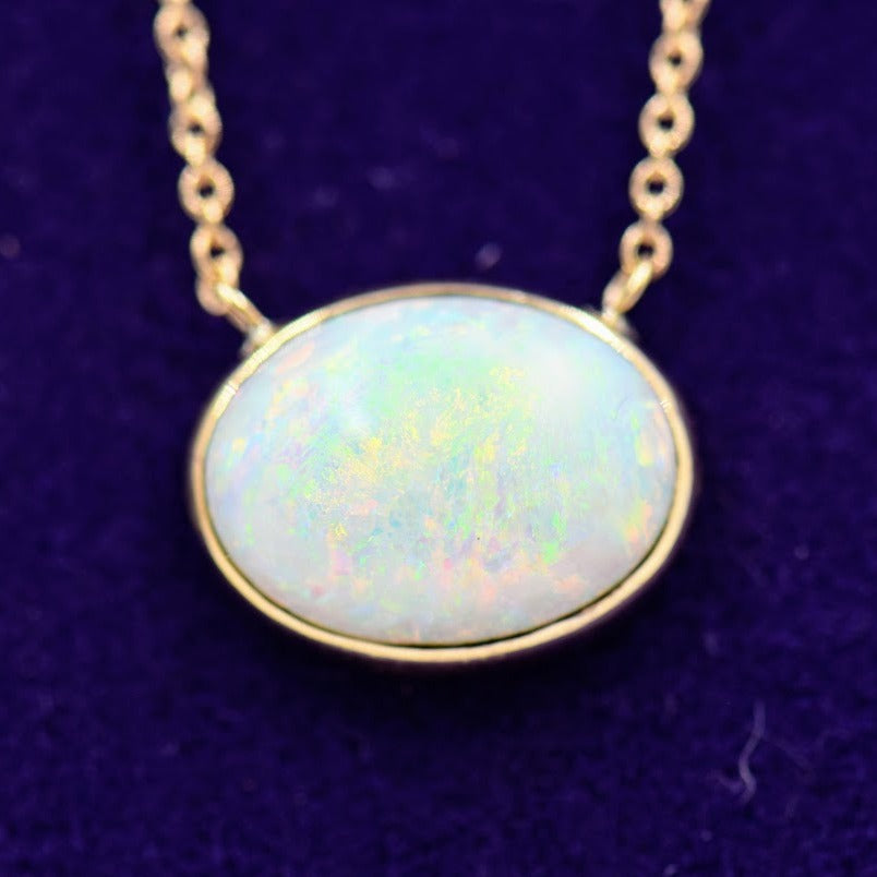 Opal Bezel Necklace
