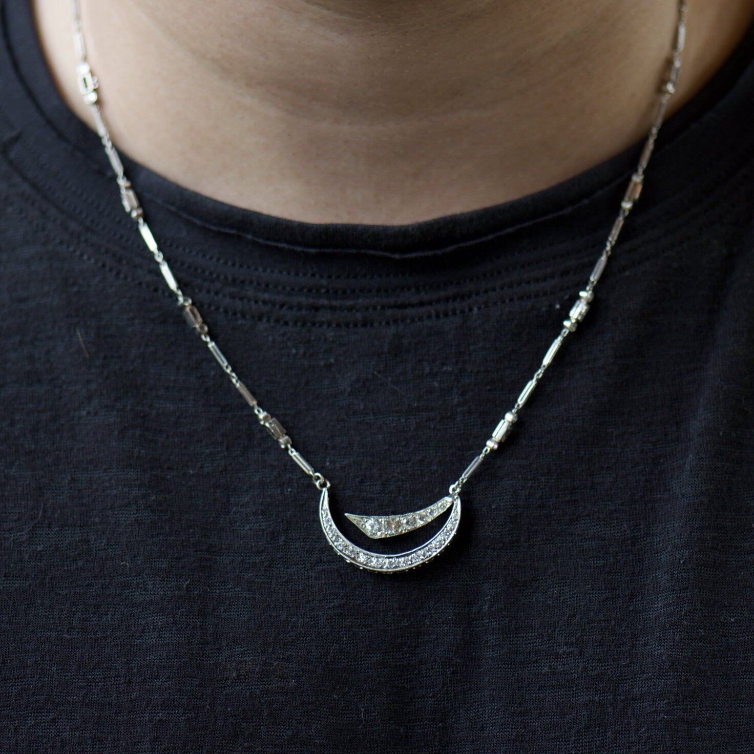 Diamond Crescent Necklace