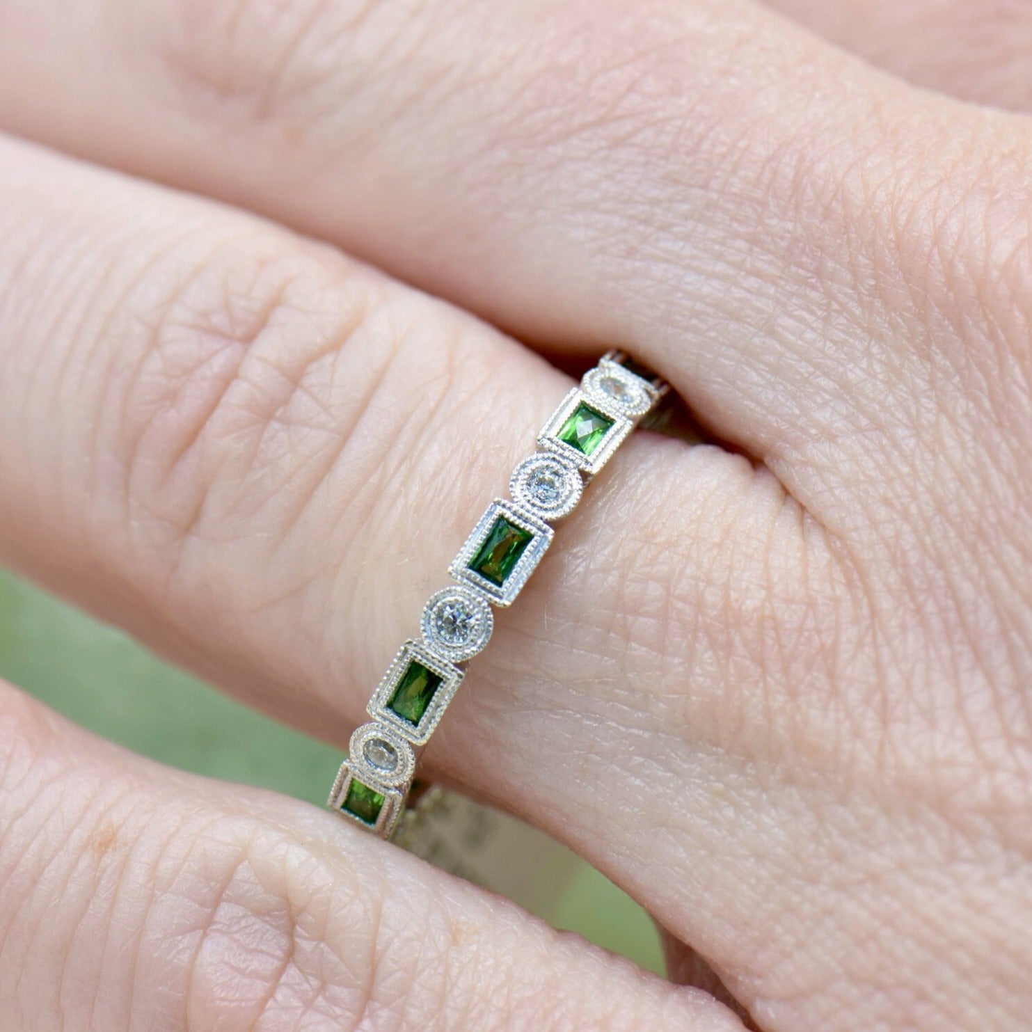Diamond and Tsavorite Band