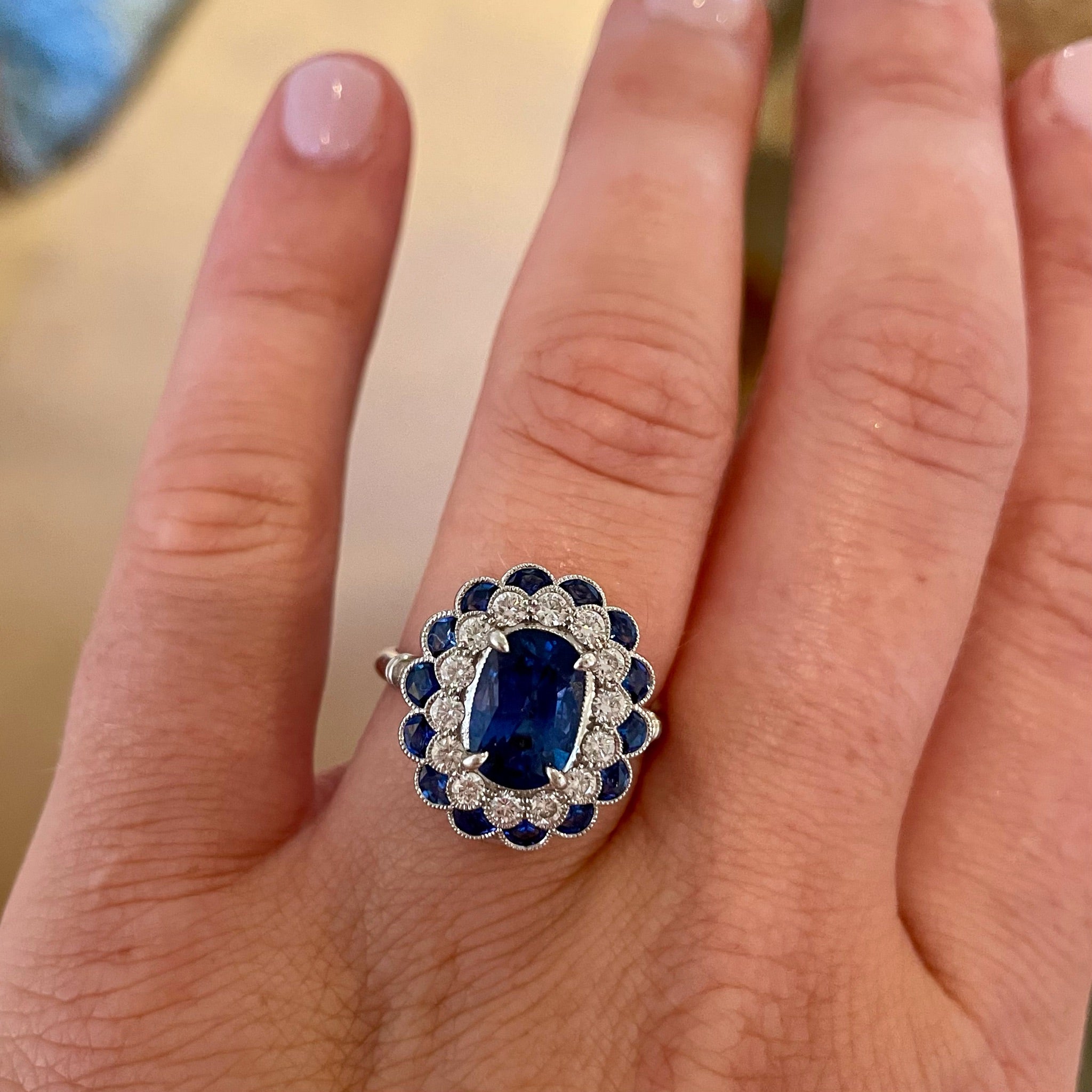 Sapphire and Diamond Ring and Necklace