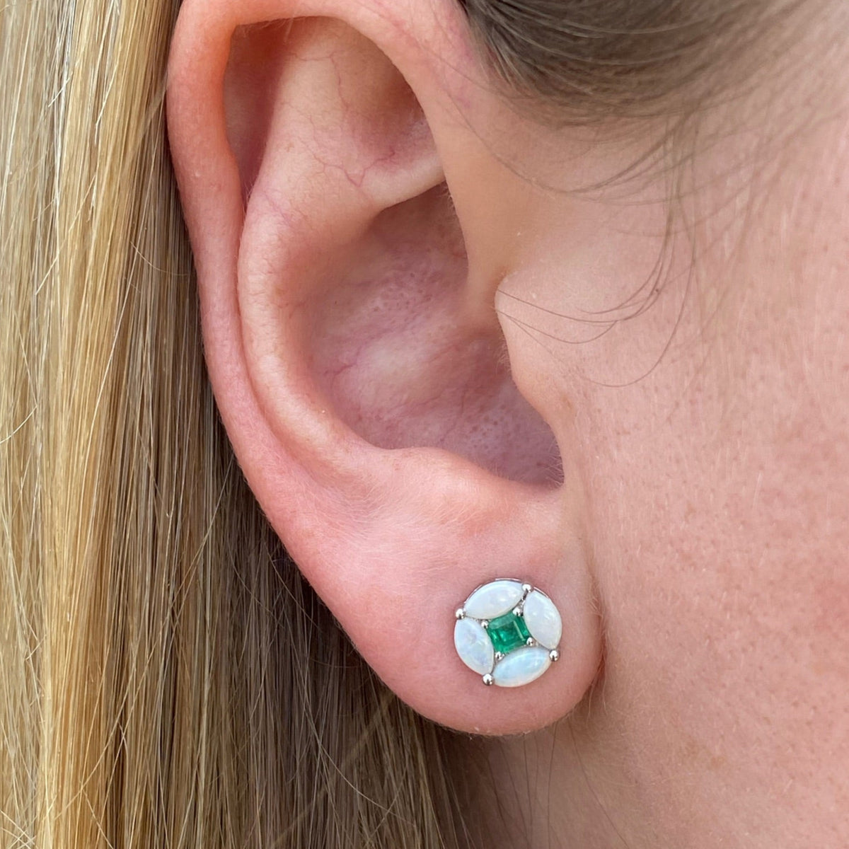 Opal and Emerald Studs