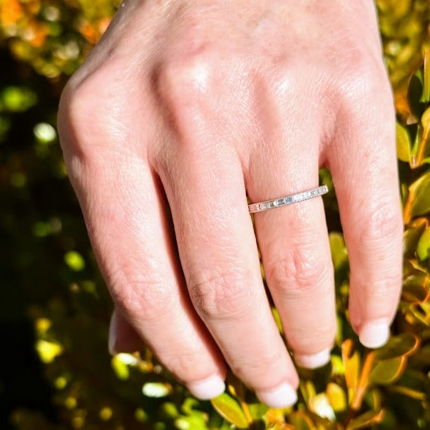East to West Diamond Baguette Band