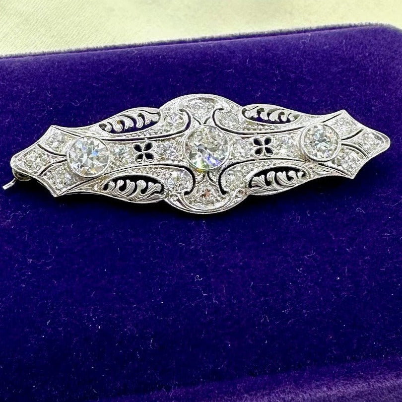Diamond Platinum Brooch