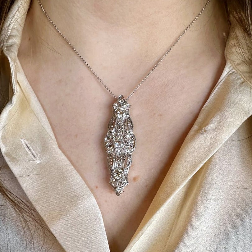 Diamond Platinum Brooch