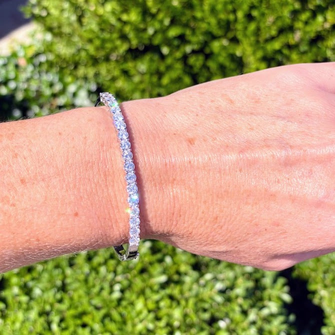 Single Row Diamond Bangle