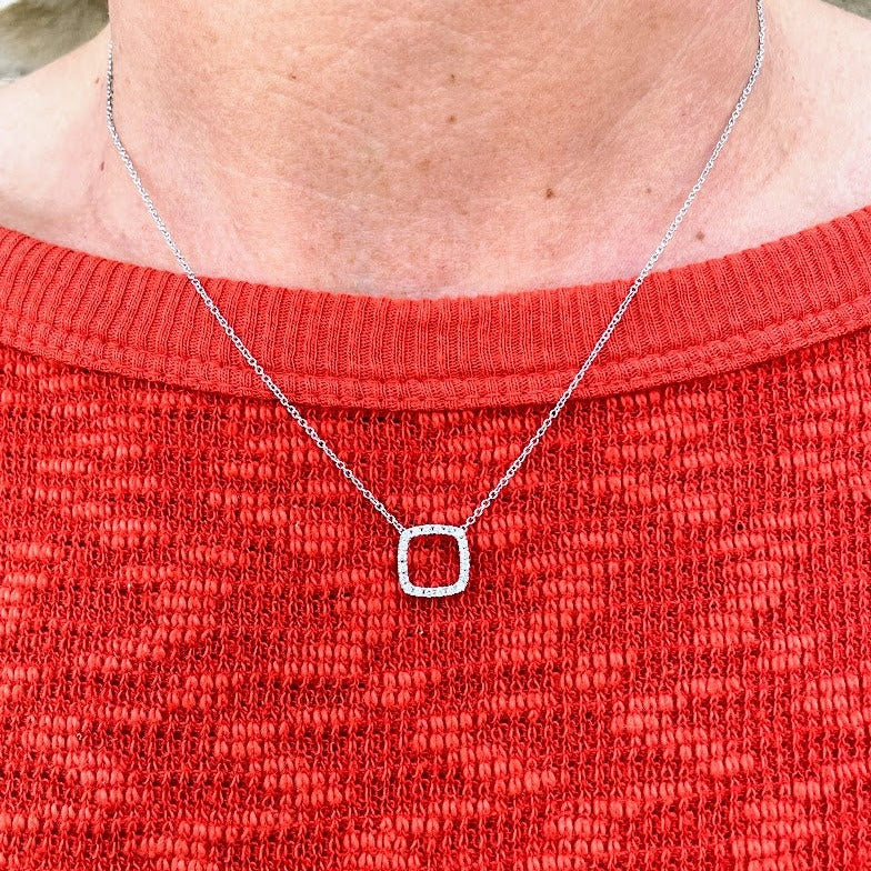 Diamond Cushion Shape Pendant