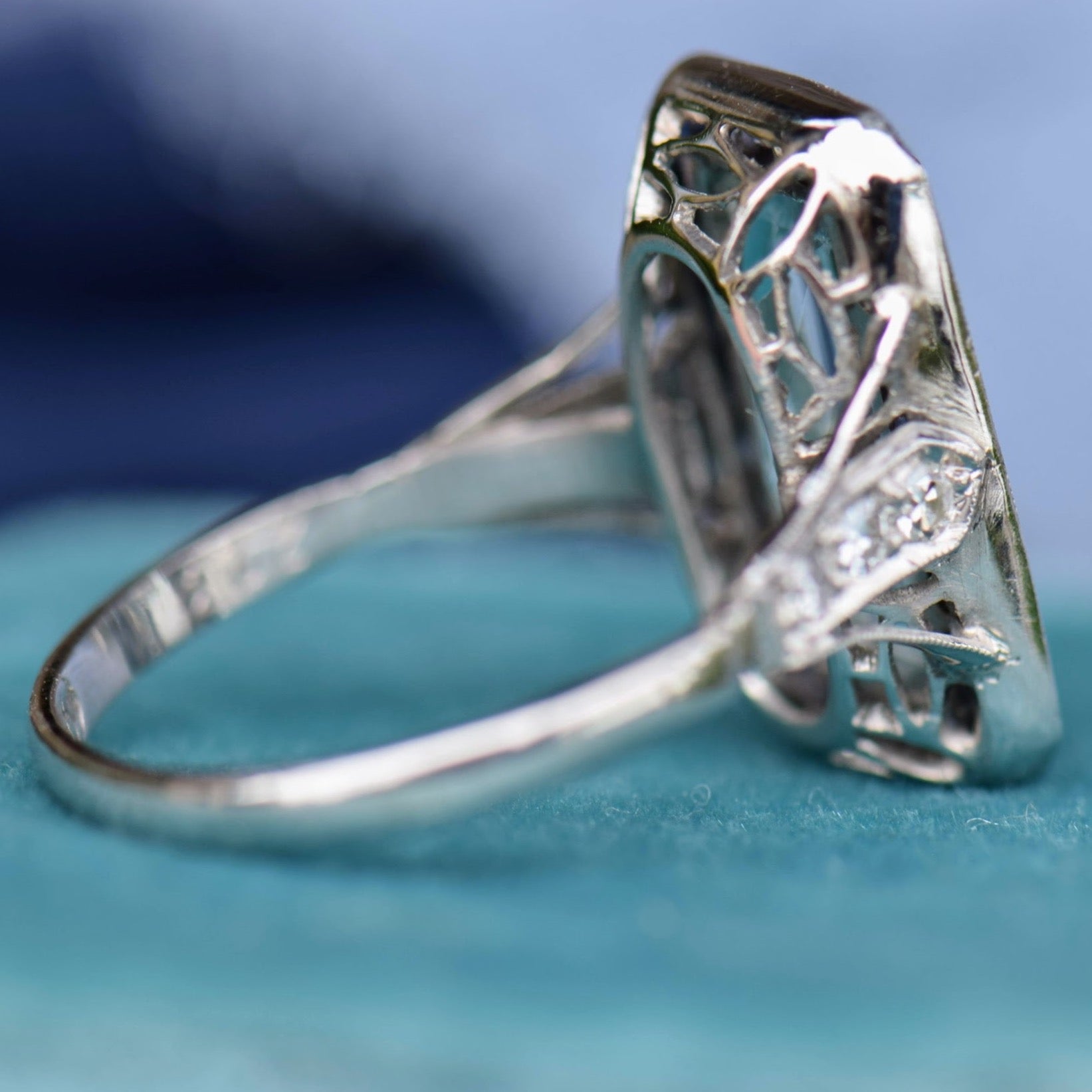 Aquamarine Sapphire and Diamond Ring