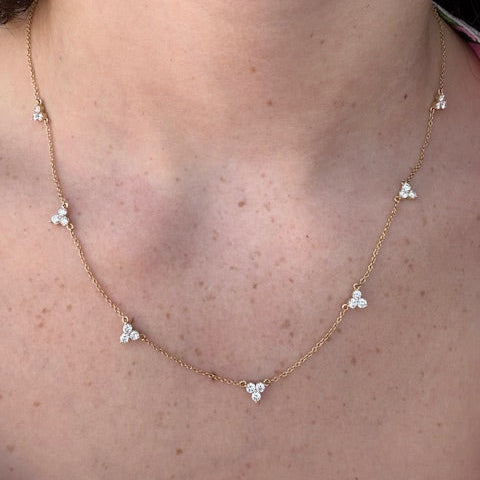 Multi station diamond necklace