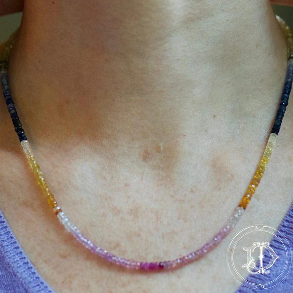 Multicolored Sapphire Beaded Necklace