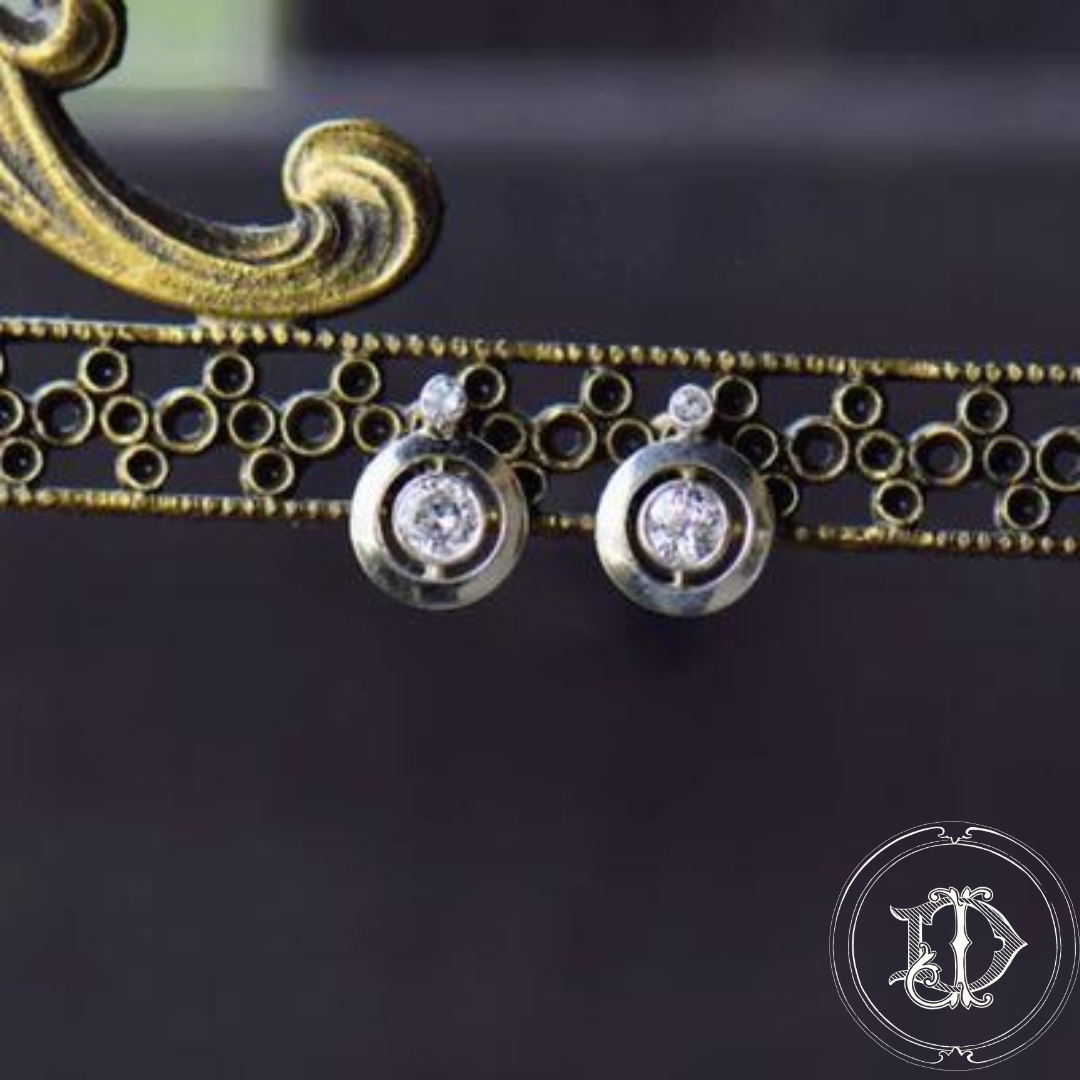 Double Bezel Diamond Earrings