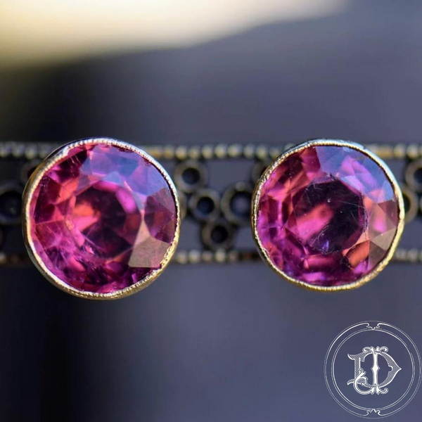 Pink Tourmaline Vintage Studs