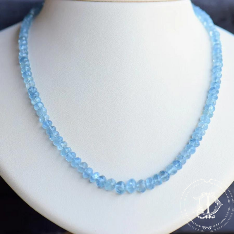 Aquamarine Graduated Bead Necklace