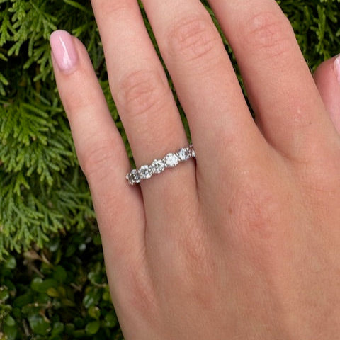 shared prong diamond eternity band