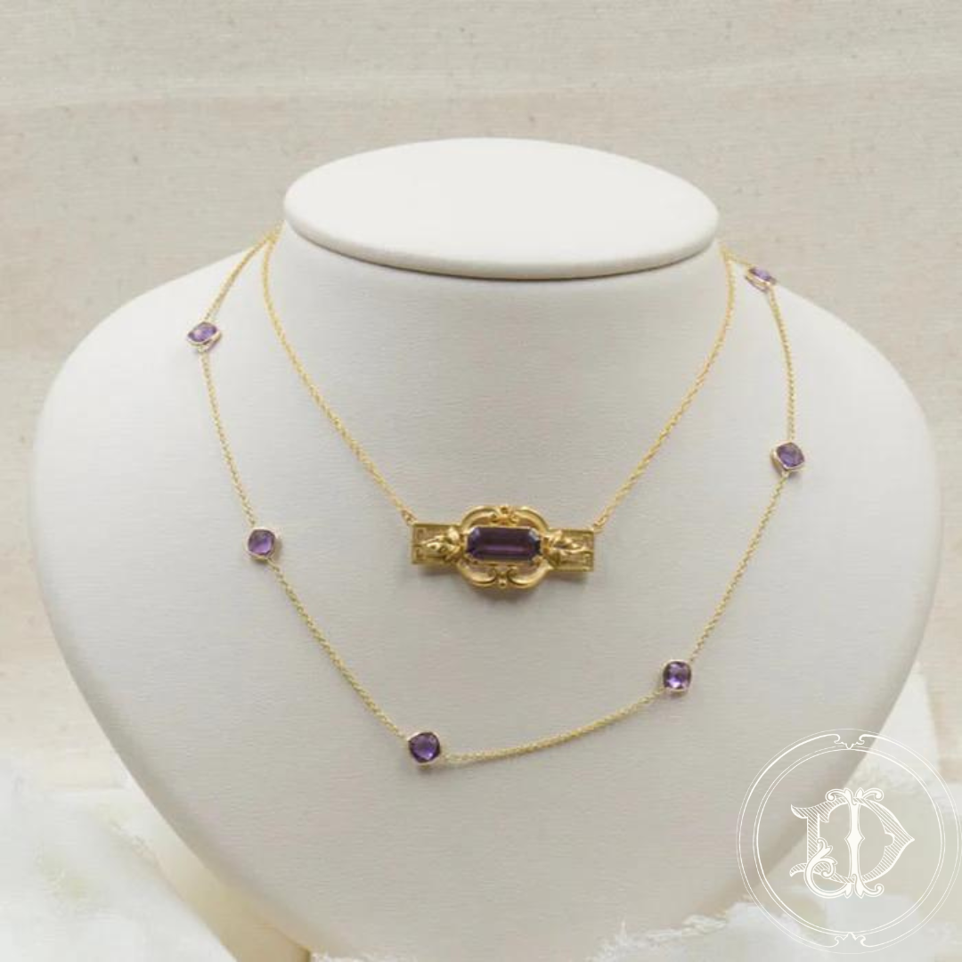 Amethyst Bezel Necklace