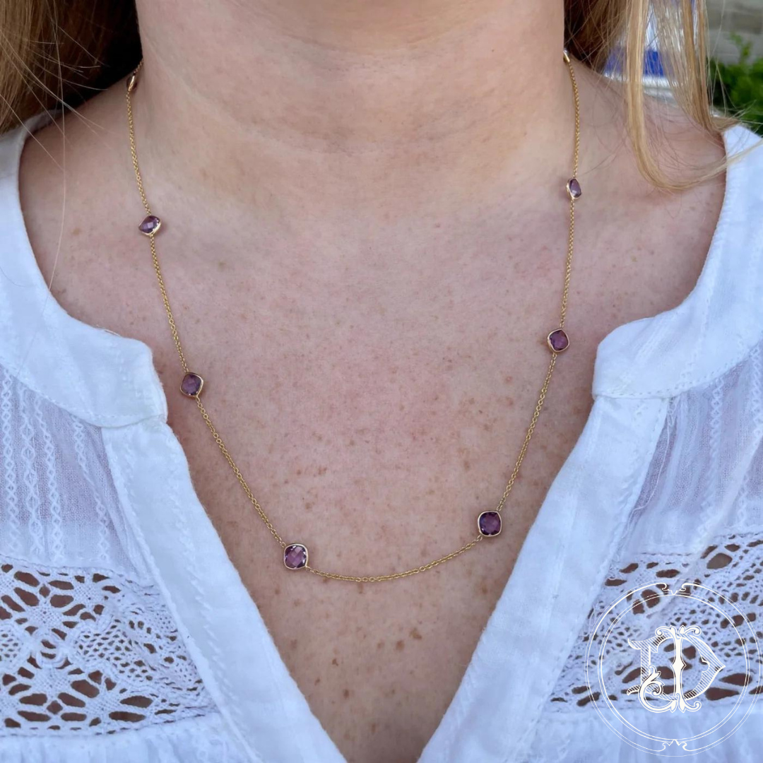 Amethyst Bezel Necklace