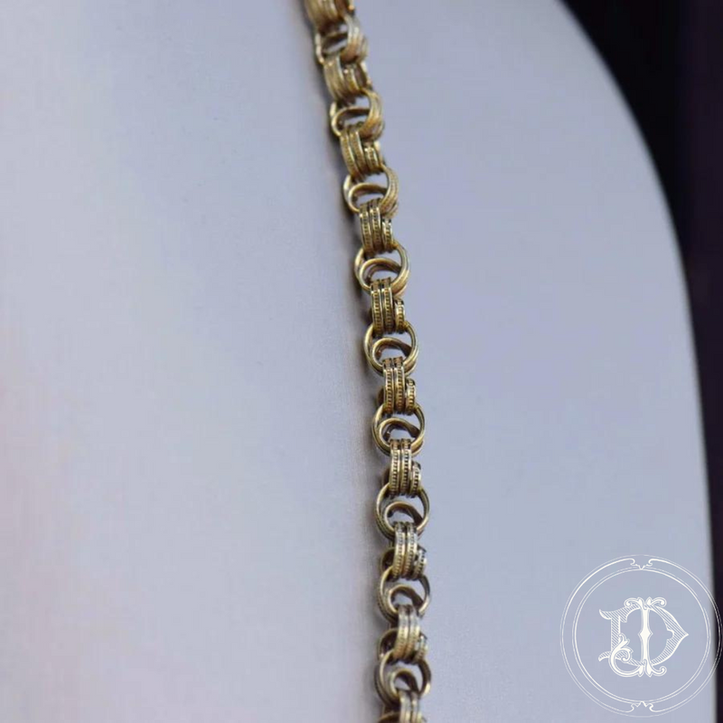Gold Filled Engraved Rolo Chain