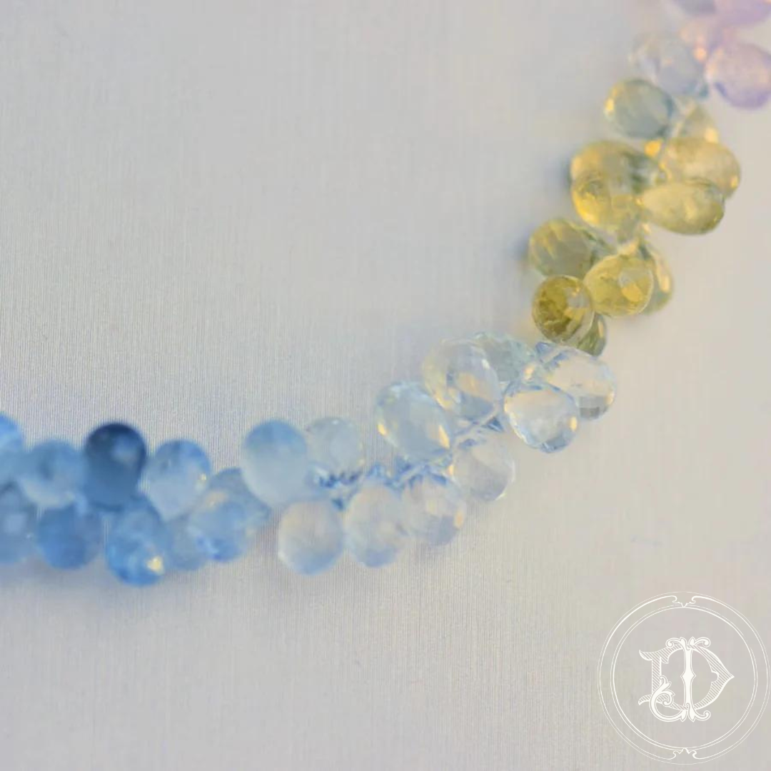 Pastel Tourmaline Briolette Cut Necklace