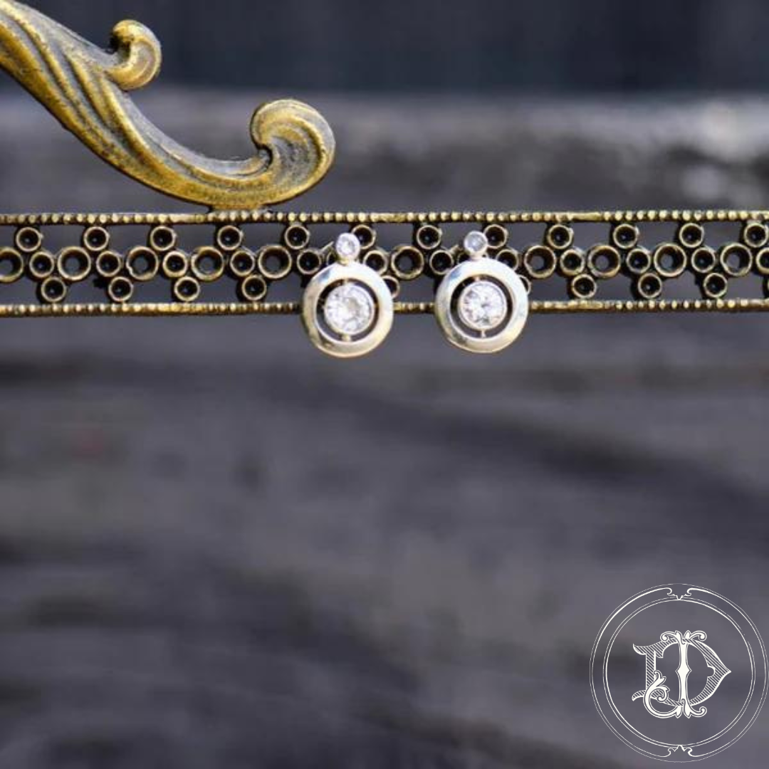 Double Bezel Diamond Earrings