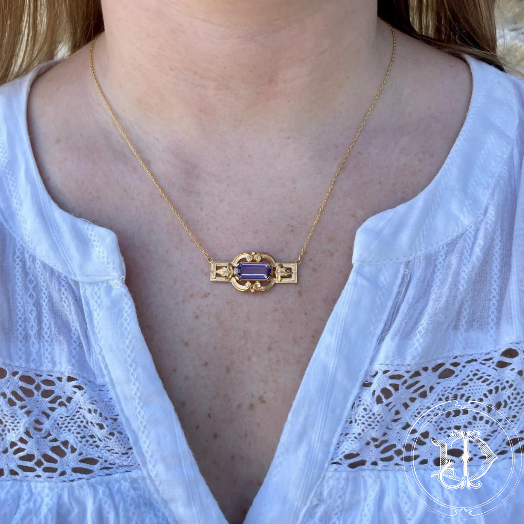 Amethyst Yellow Gold Necklace