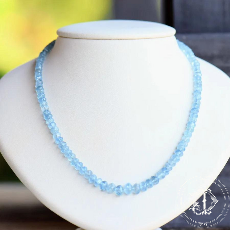 Aquamarine Graduated Bead Necklace