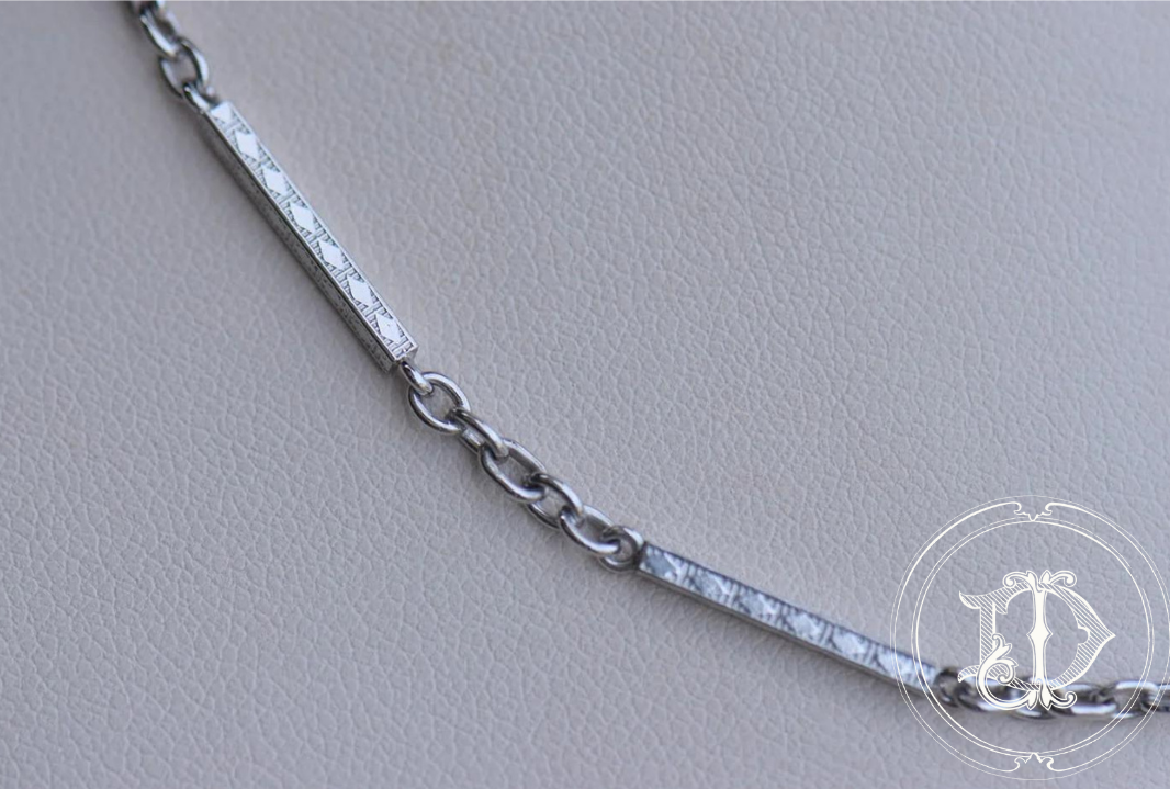 Antique engraved link watch chain
