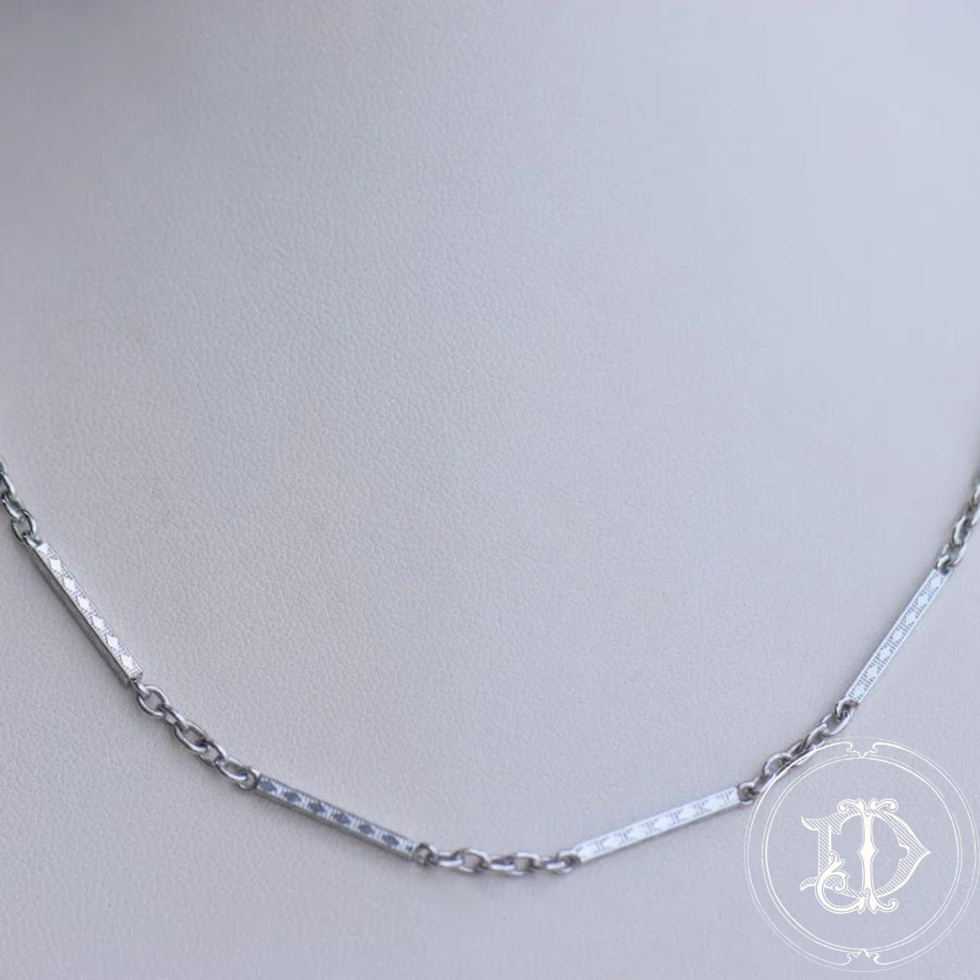 Antique engraved link watch chain