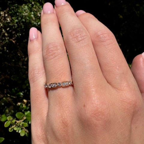 Vintage Inspired Rose Gold Diamond Band