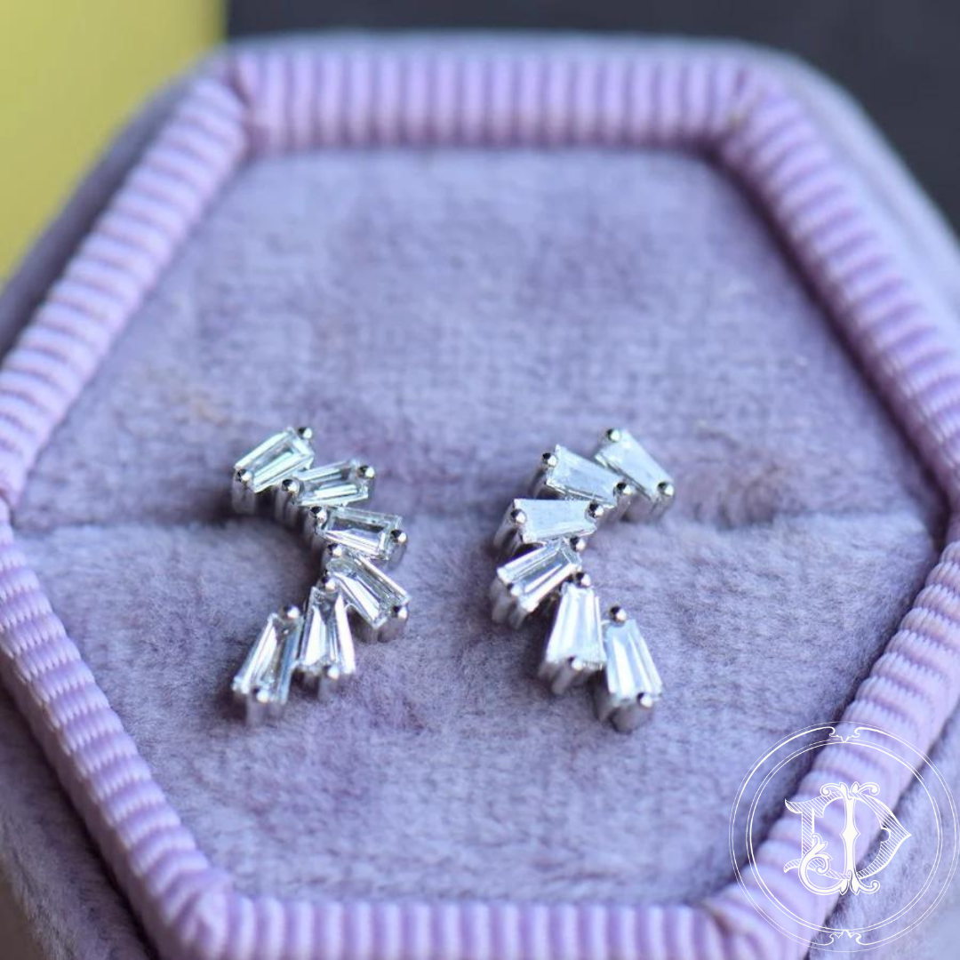 Diamond Baguette Ear Climbers