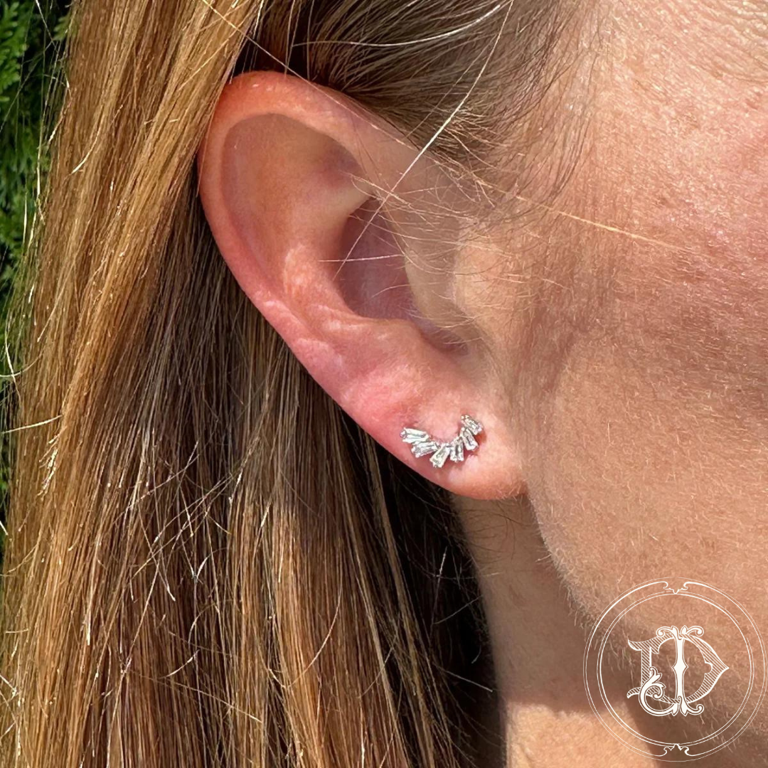 Diamond Baguette Ear Climbers