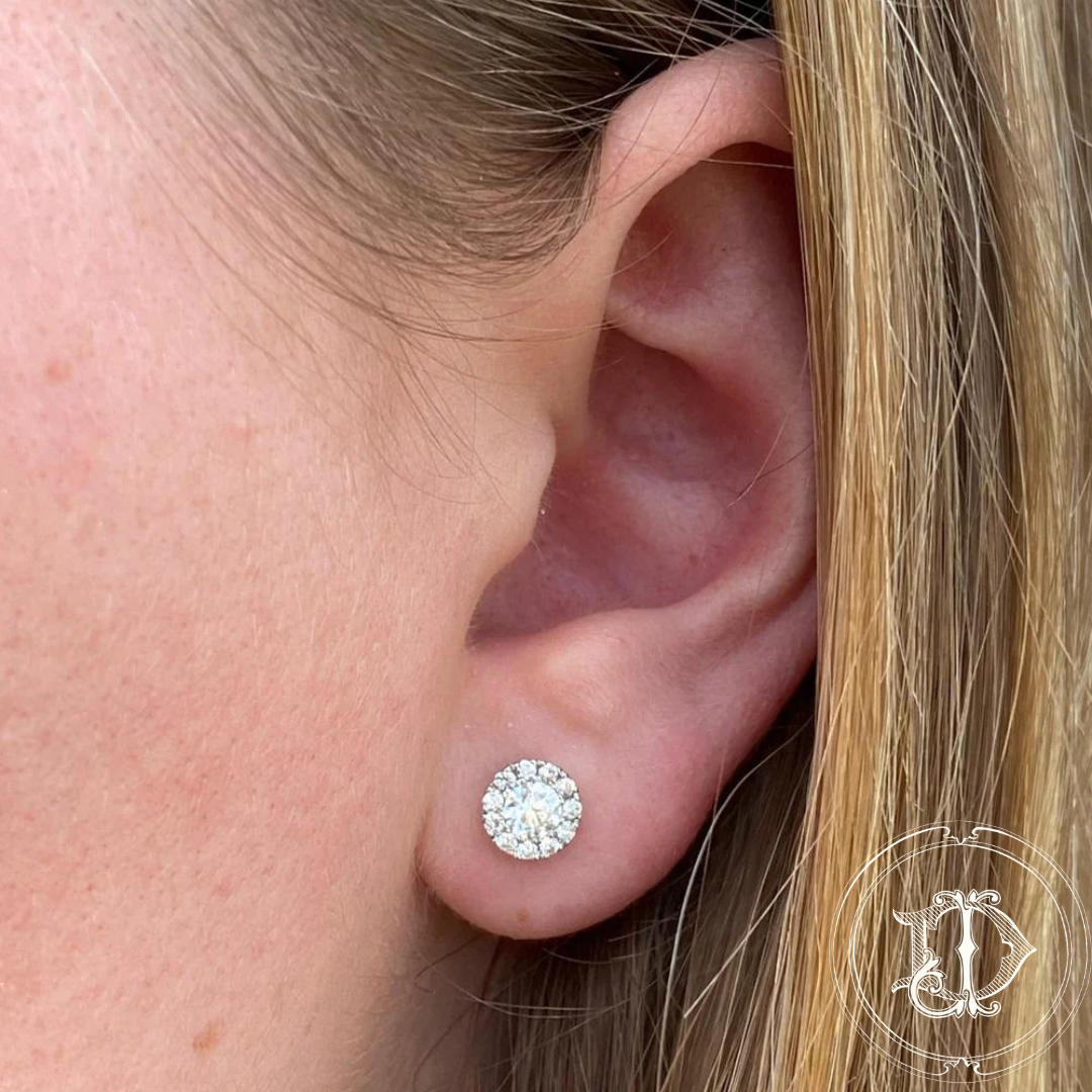 Diamond Halo Studs