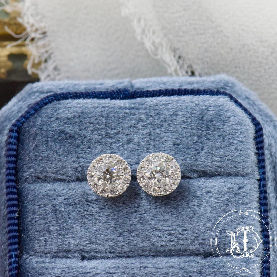 Diamond Halo Studs
