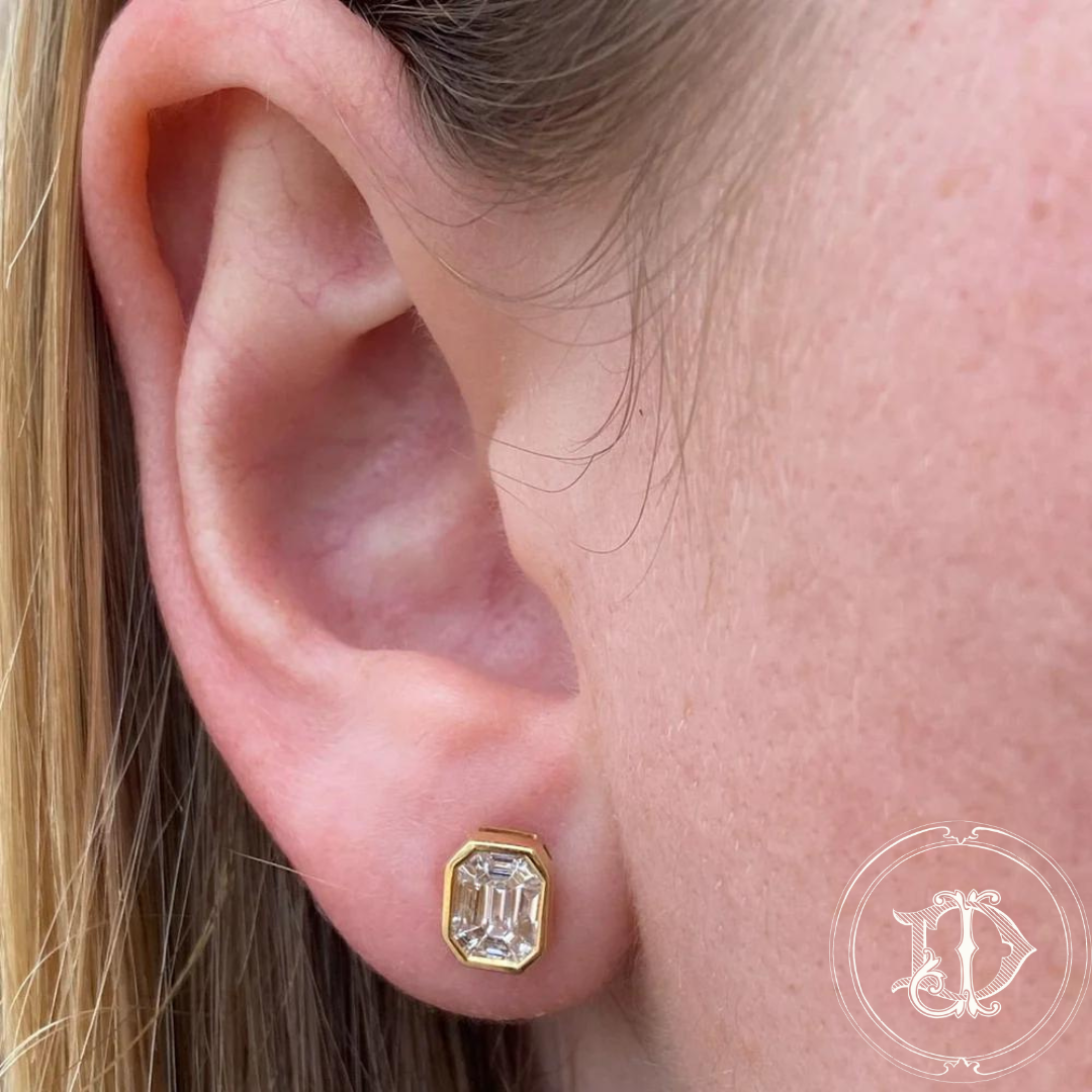 Diamond Mosaic Bezel Studs