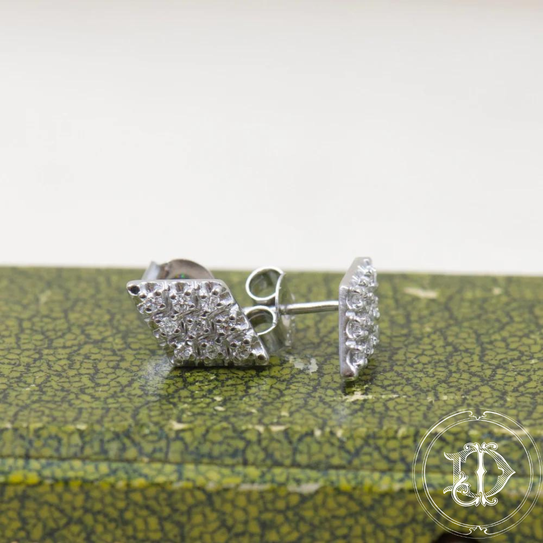 Diamond shape diamond studs