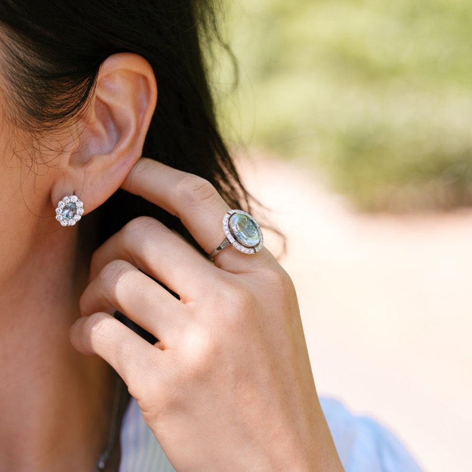 Victorian aquamarine and diamond earrings