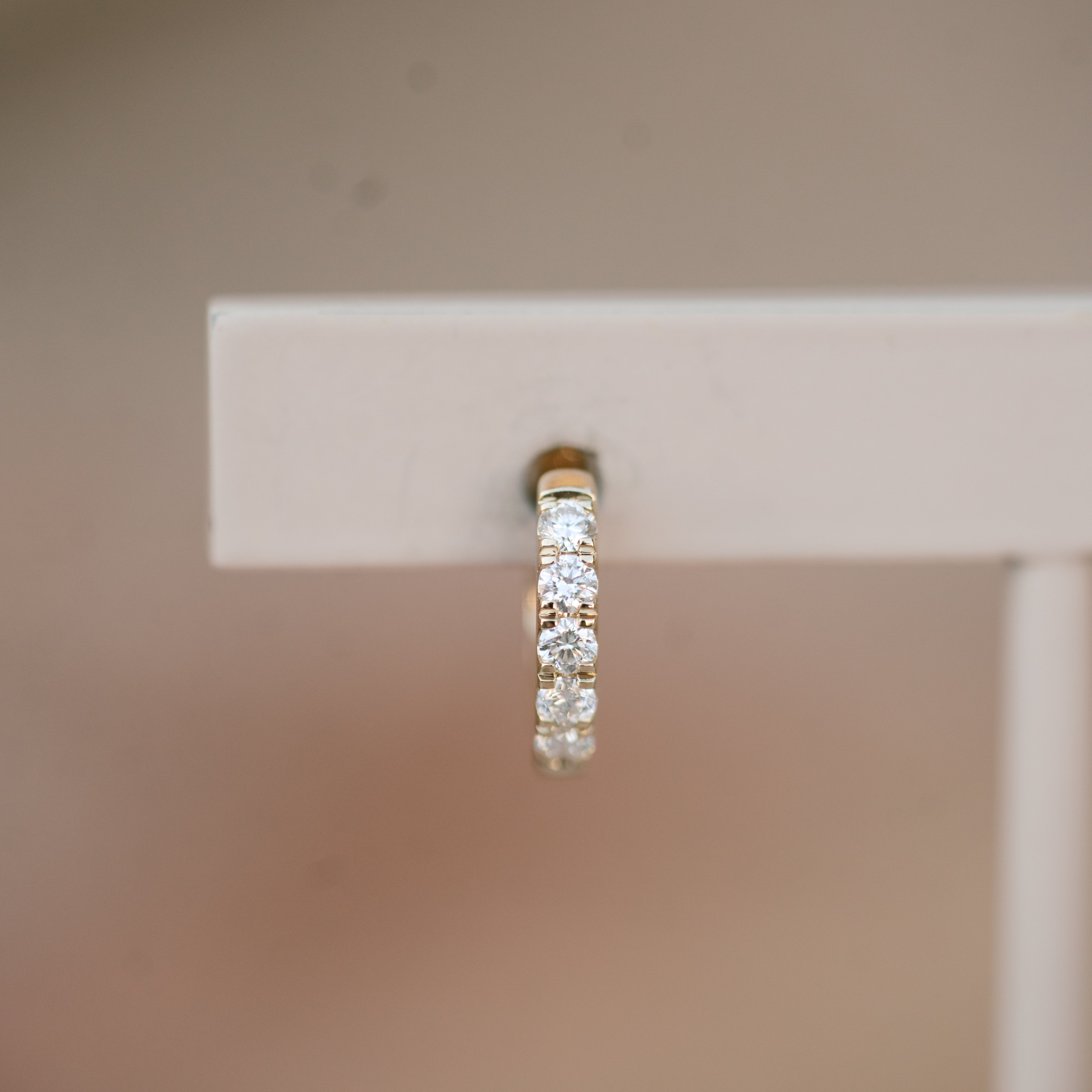 petite diamond huggies yellow gold