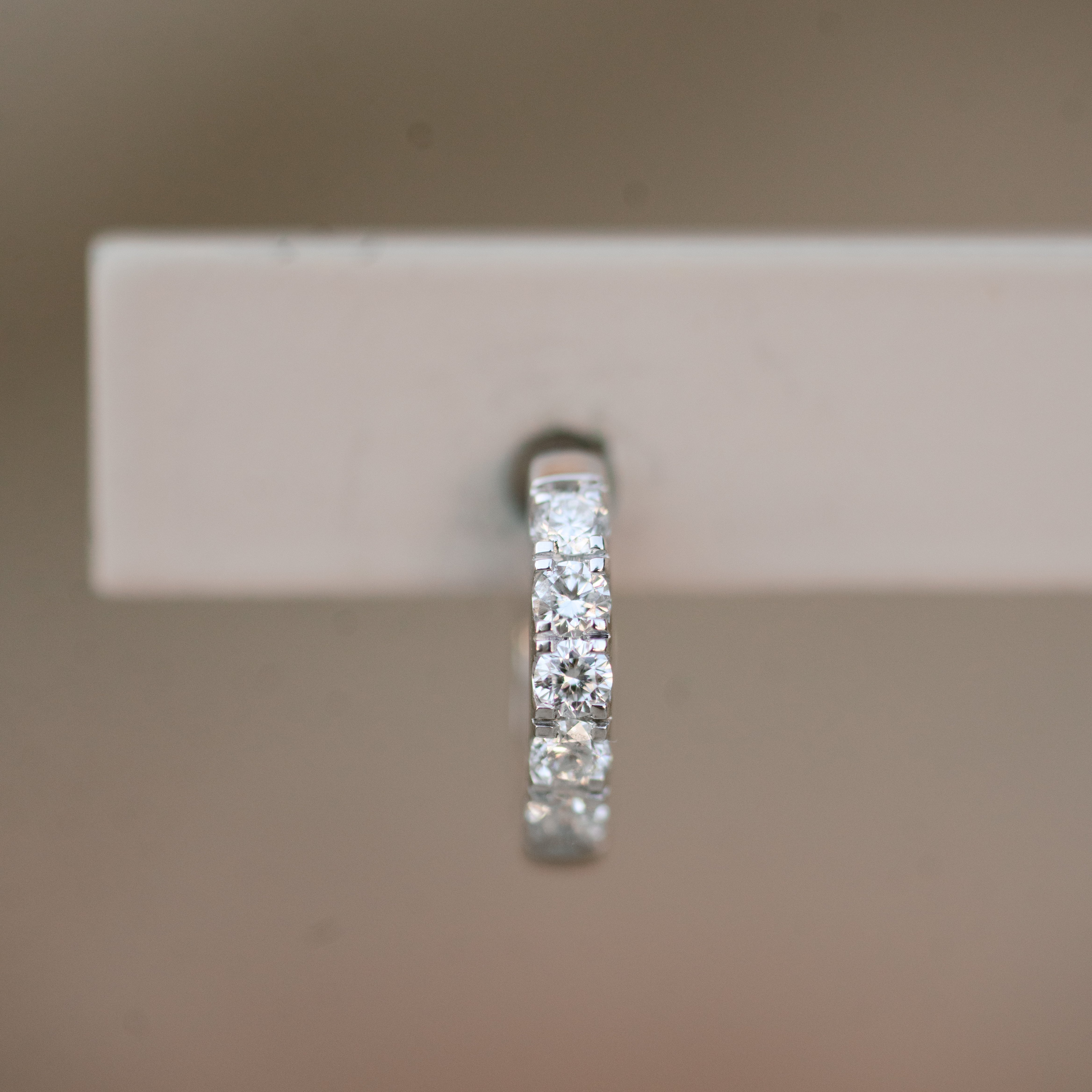 petite diamond huggies white gold