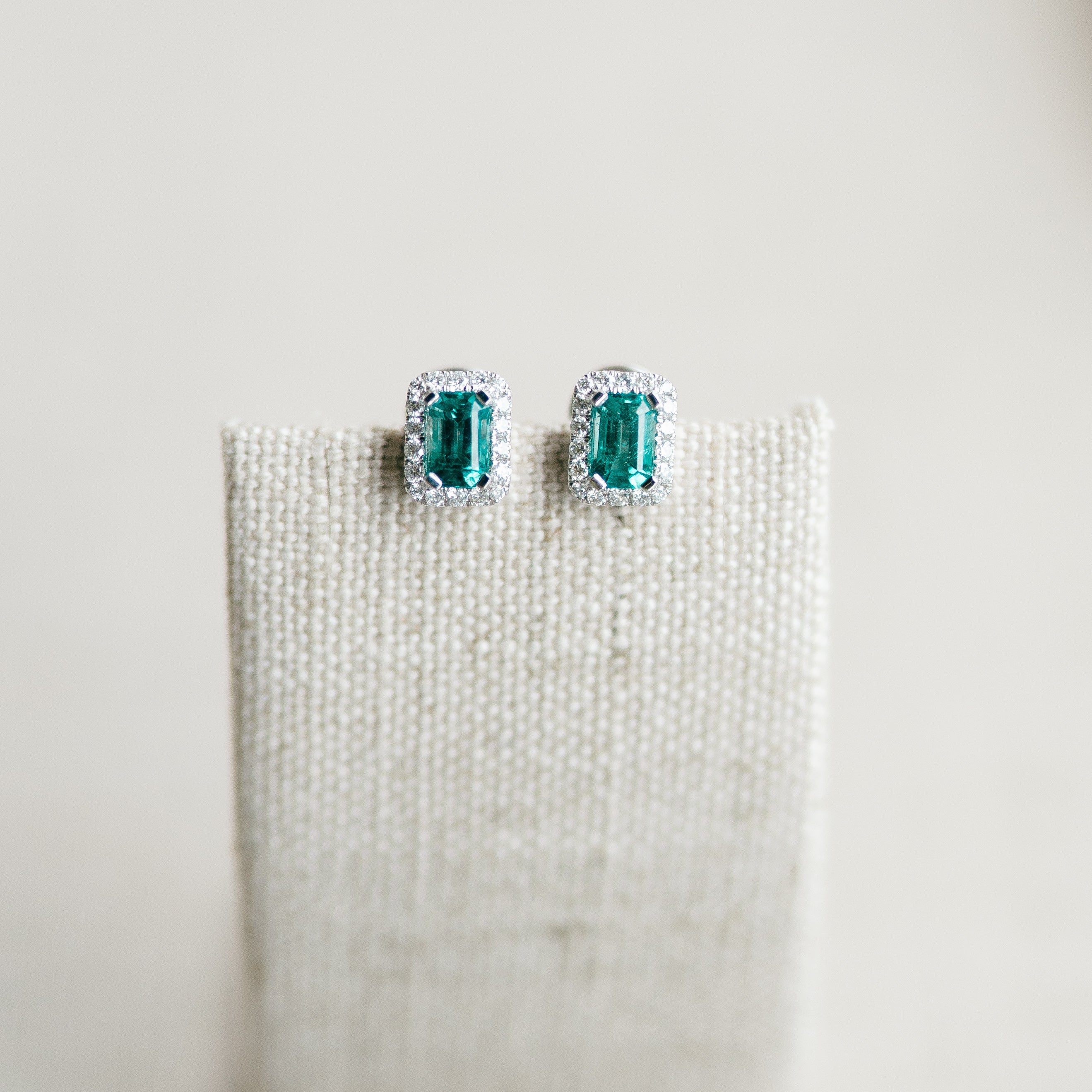 emerald and diamond earrings