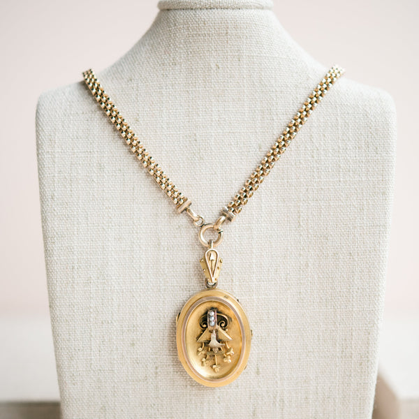 Victorian gold and pearl locket