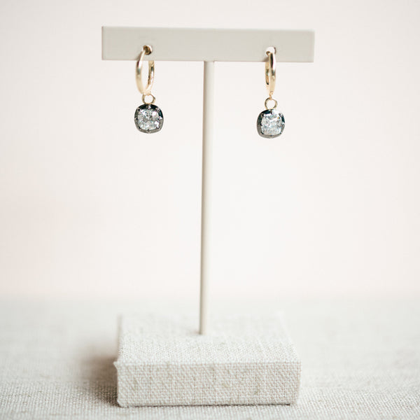 Georgian Lab Grown Cushion Diamond Huggie Earrings