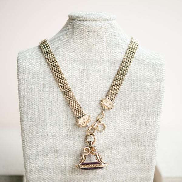 Victorian amethyst fob necklace