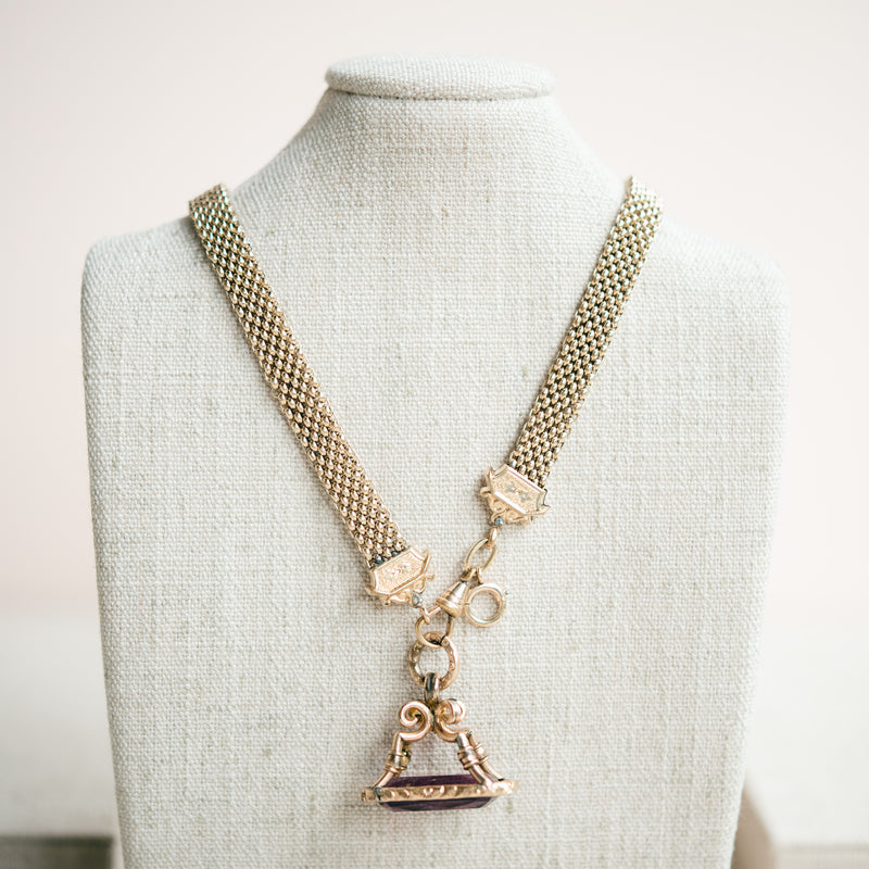 Victorian amethyst fob necklace