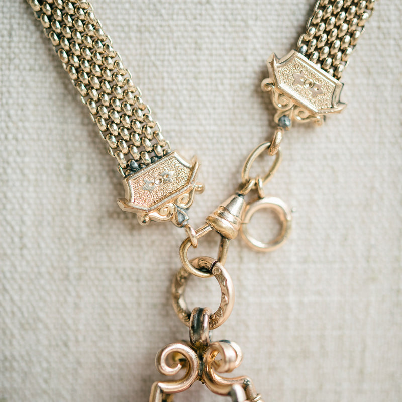 Victorian amethyst fob necklace