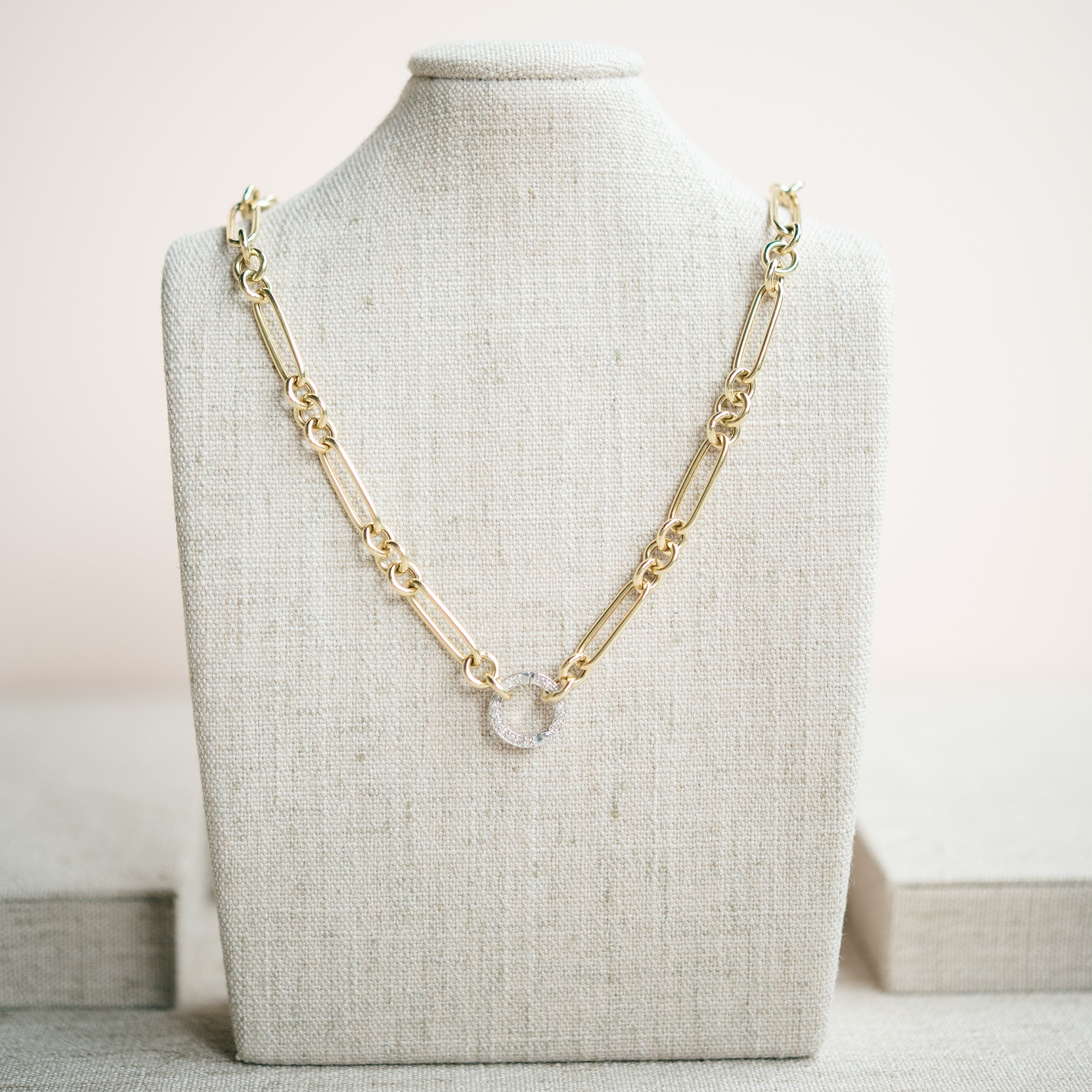 figaro necklace with diamond connector