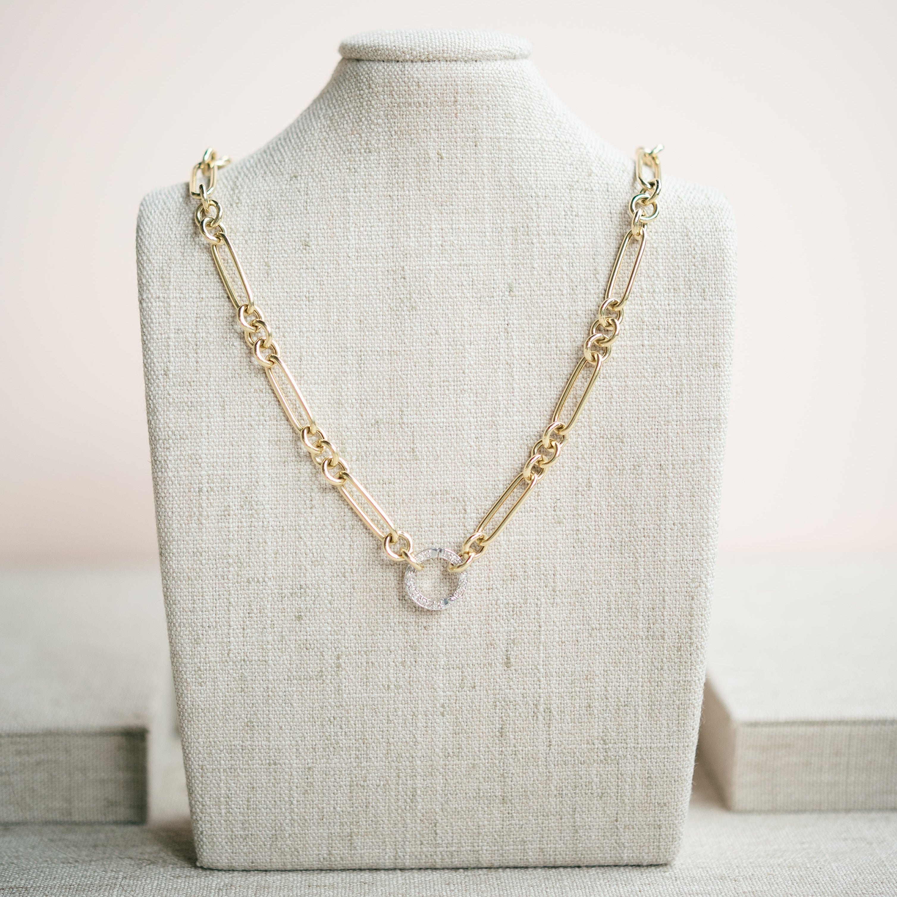 figaro necklace with diamond connector