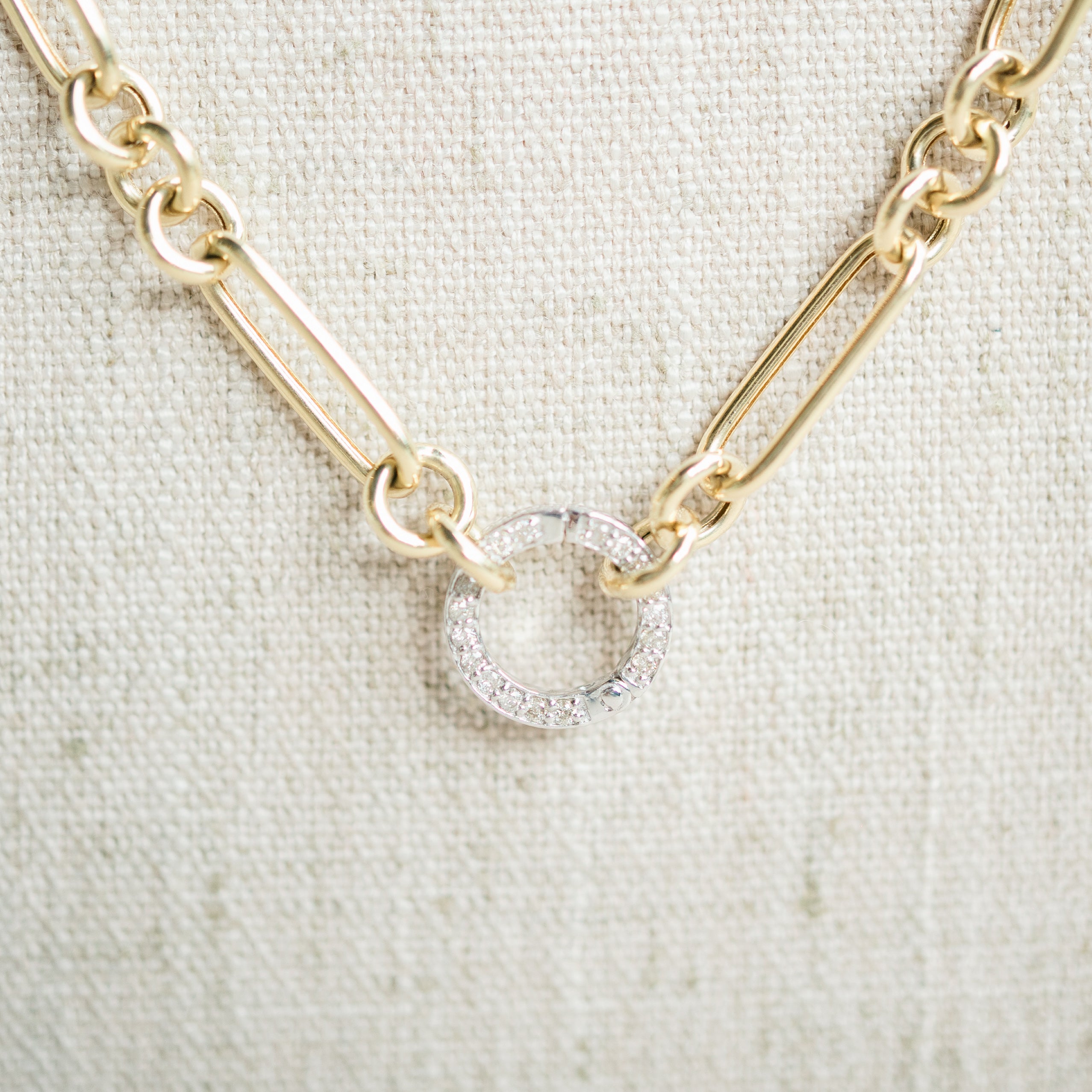 figaro necklace with diamond connector