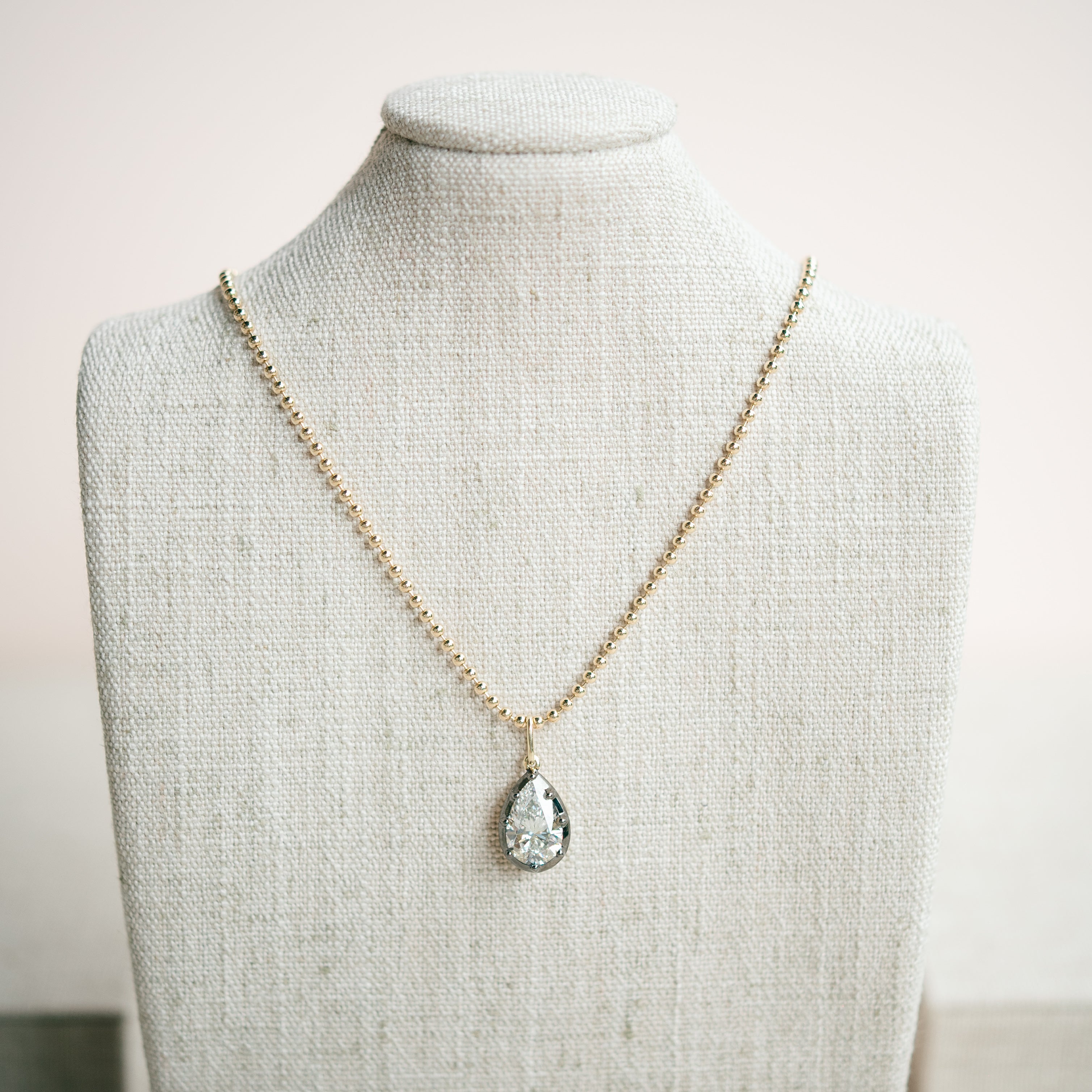 Georgian Diamond Pear Pendant